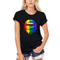 T-Shirt Bio Femme ULTRABASIC LGBT Lip - Drapeau Arc-en-Ciel