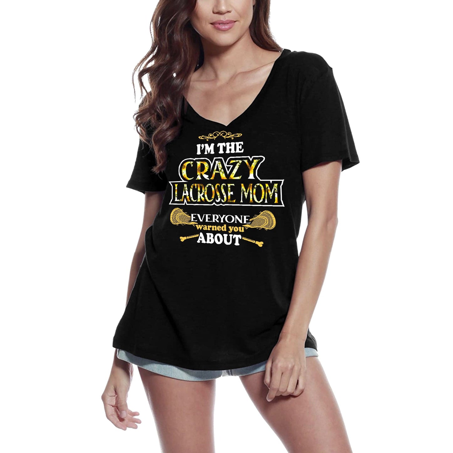 ULTRABASIC Damen-T-Shirt „I'm the Crazy Lacrosse Mom“ – lustiges Mutter-T-Shirt