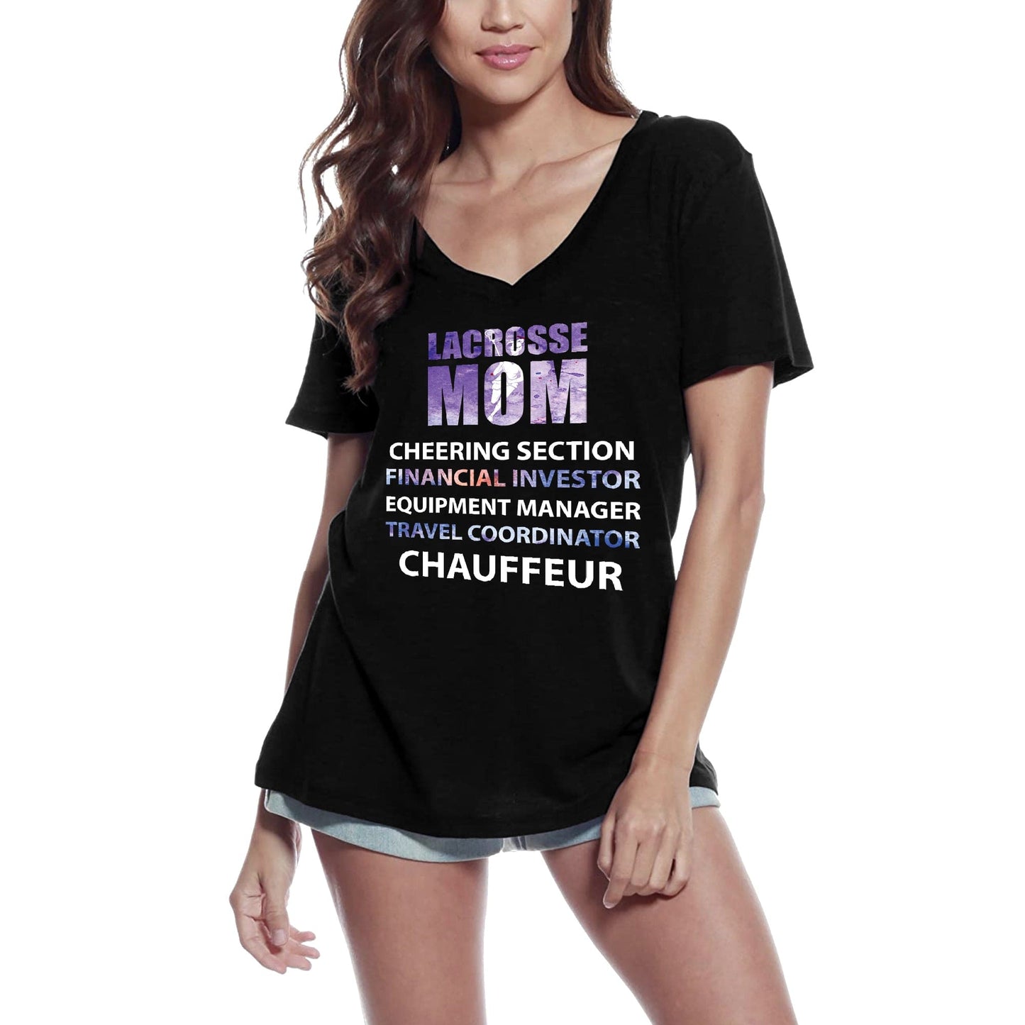 ULTRABASIC T-Shirt col V femme Lacrosse Mom-T-Shirt drôle mère