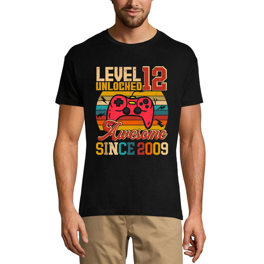 ULTRABASIC Men's Gaming T-Shirt Level 12 Unlocked - Gamer Gift Tee Shirt for 12th Birthday