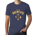 Graphic Unisex Life is Brewtiful T-Shirt Beer Casual Men's Tee Denim