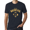 Graphic Unisex Life is Brewtiful T-Shirt Beer Casual Men's Tee Navy