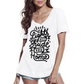 T-shirt col en V ULTRABASIC pour femmes Les lumières vous guideront à la maison - Tee-shirt à manches courtes