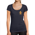 ULTRABASIC - Low-Cut Little Biscuit Weihnachts-T-Shirt <span>für Damen</span> , süße <span>bedruckte</span> <span>Weihnachtsgeschenkideen</span> <span>, französische Marine</span>