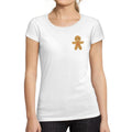 ULTRABASIC - Women's Short Sleeved Little Biscuit Christmas T-Shirt Cute Printed Xmas Gift Ideas White