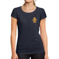 ULTRABASIC - Women's Short Sleeved Little Biscuit Christmas T-Shirt Cute Printed Xmas Gift Ideas French Navy
