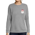 ULTRABASIC - Women's Printed Graphic Little Santa Cool Christmas Sweatshirt Gift Tee Grey Marl
