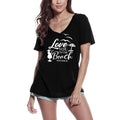 ULTRABASIC T-Shirt Femme Je t'aime à la Plage et au Dos - T-Shirt d'été à Manches Courtes Hauts