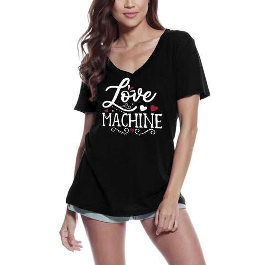 ULTRABASIC Women's T-Shirt Love Machine - Hearts Short Sleeve Tee Shirt Tops