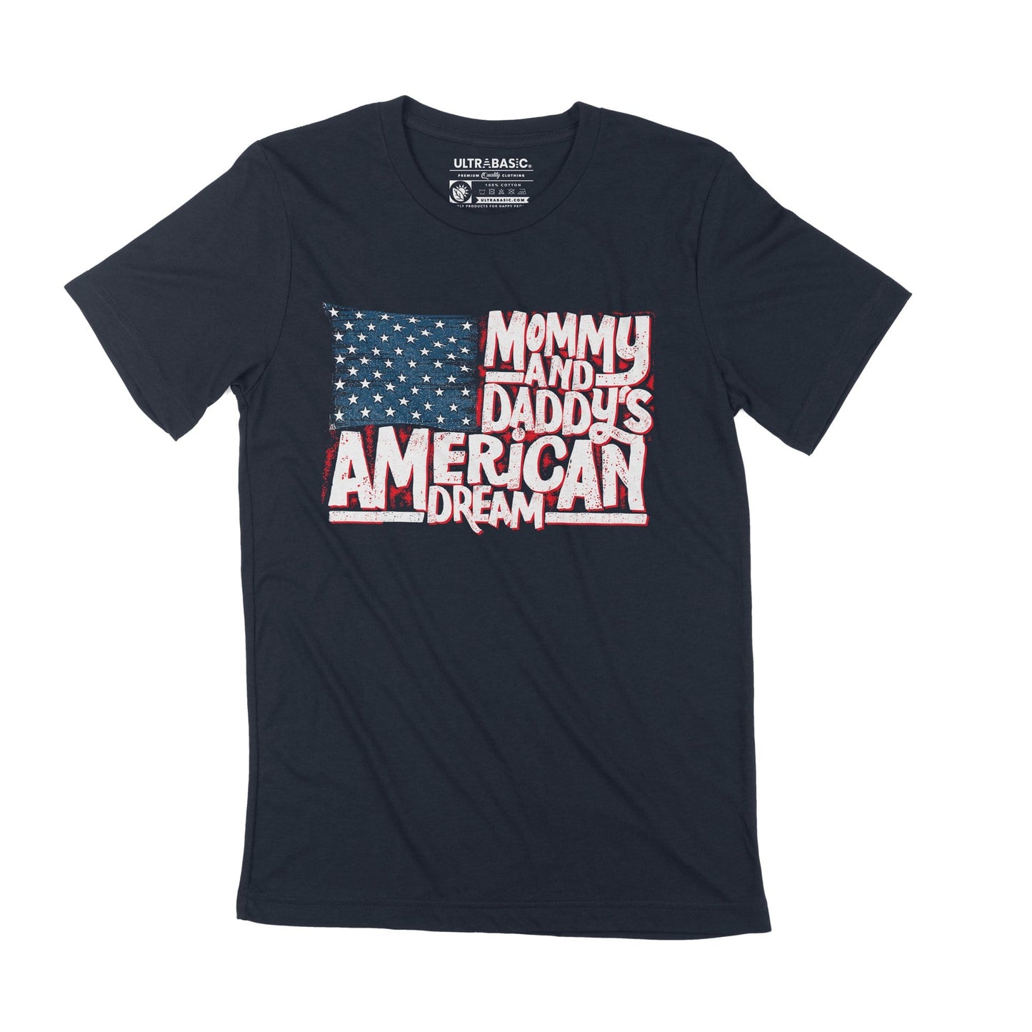 ULTRABASIC Men's T-Shirt Mommy Daddy American Dream American Flag Vintage Casual Gift