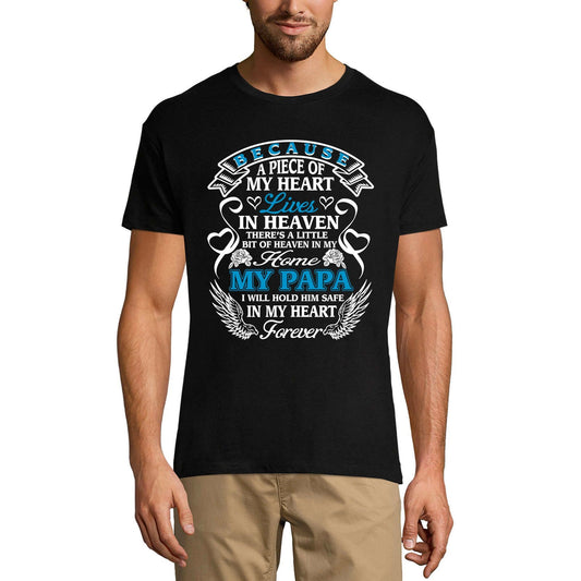 ULTRABASIC Men's T-Shirt My Papa Wings Cover My Heart - Daddy In Heaven - Motivational Quote