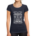 ULTRABASIC - Women's Short Sleeved T-Shirt Legends 1967 Printed Letters French Navy