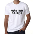 Graphic Men's Master Baitor T-Shirt Black Letter Print White