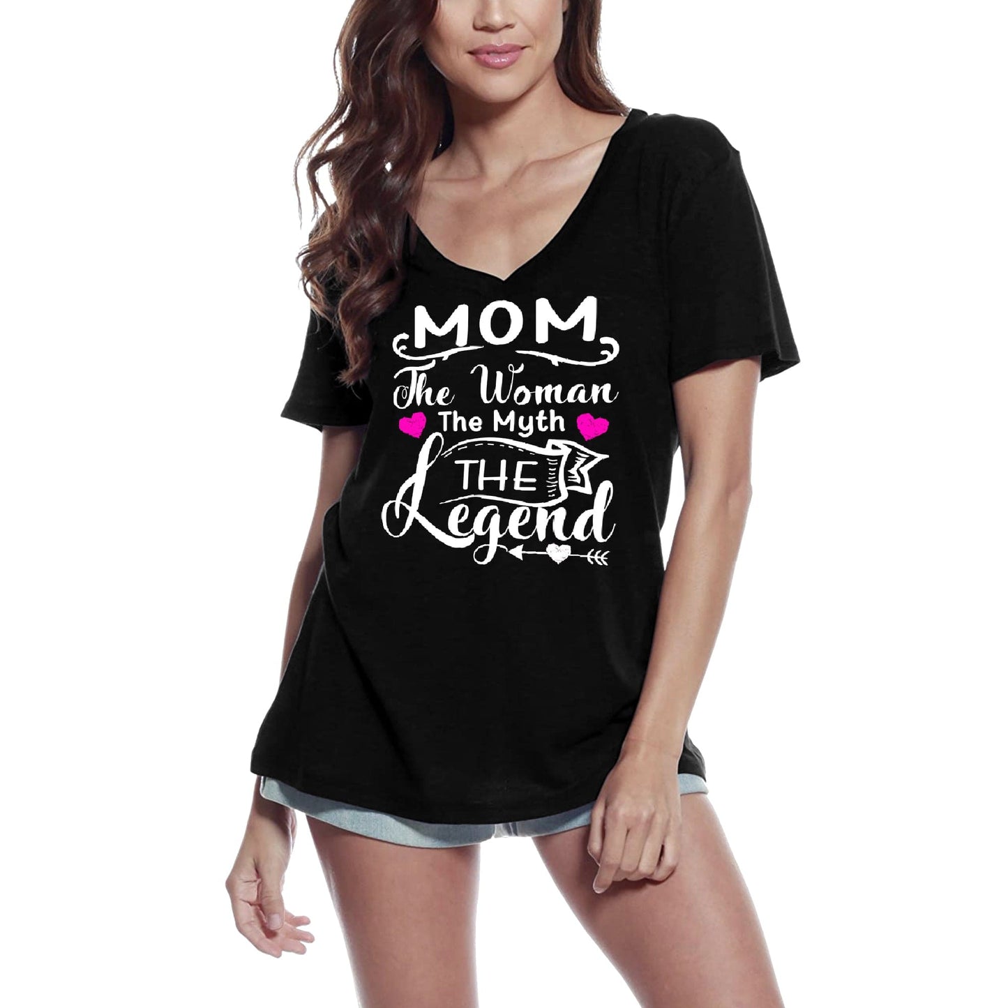 ULTRABASIC Damen T-Shirt Mom the Woman Myth Legend – T-Shirt zum Muttertag
