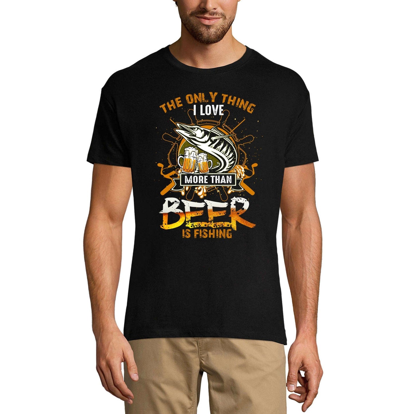 ULTRABASIC Men's T-Shirt Only Thing I Love More Than Beer is Fishing - Funny Fisherman Tee Shirt