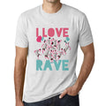 ULTRABASIC - Men's Graphic T-Shirt Music Fest I Love Rave Vintage White