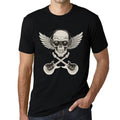 Men’s Graphic T-Shirt Swag Music Rock Skull with Headphones Deep Black Gift Idea