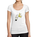 ULTRABASIC - Graphic Women's Peeled Banana Funny Printed Tee White