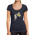 ULTRABASIC - Graphic Women's Peeled Banana Funny Printed Tee French Navy