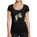 ULTRABASIC - Graphic Women's Peeled Banana Funny Printed Tee Deep Black