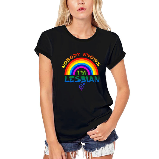 ULTRABASIC Women's Organic T-Shirt Nobody Knows I'm Lesbian - LGBT Gender Symbol