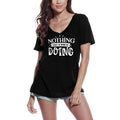 ULTRABASIC Women's T-Shirt Nothing Easy is Worth Doing - Slogan Short Sleeve Tee Shirt Tops