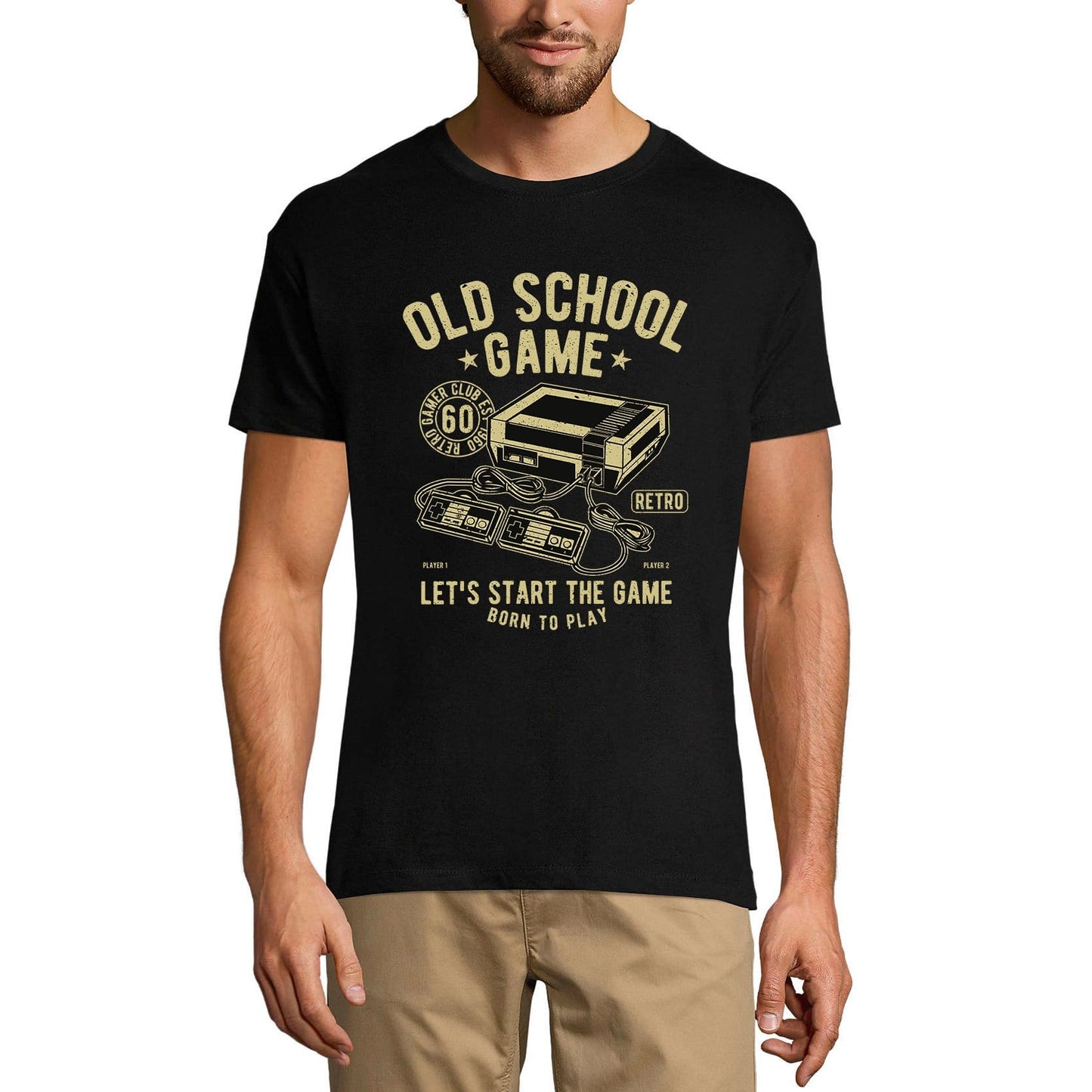 ULTRABASIC Men's Gaming T-Shirt Old School Game - Born to Play - Retro Gamer Tee Shirt
