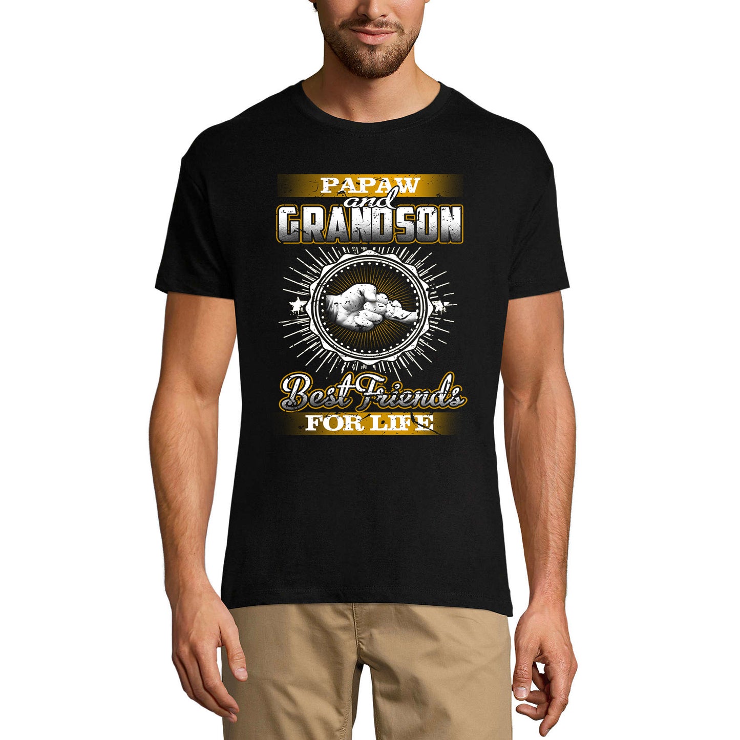 ULTRABASIC Men's T-Shirt Papaw and Grandson Best Friends for Life Tee Shirt