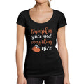 ULTRABASIC - Graphic Women's Pumpkin Spice And Everything Nice T-Shirt Cute Casual Letter Print Tee Deep Black