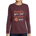 ULTRABASIC - Women's Printed Graphic Sweatshirt Pumpkin Spice And Everything Nice T-Shirt Cute Casual Letter Print Tee Burgundy
