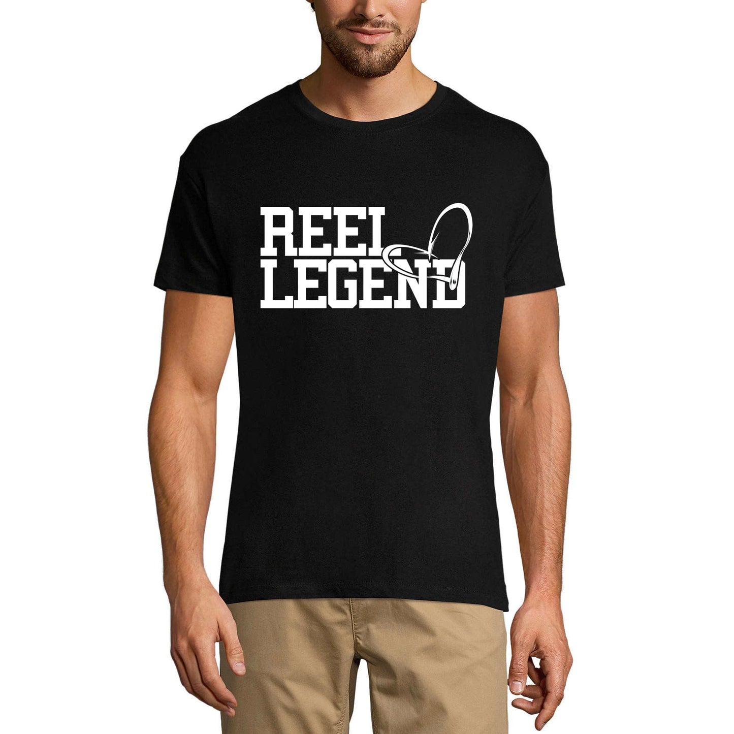 ULTRABASIC Men's Fishing T-Shirt Reel Legend - Retro Funny Fisherman Tee Shirt