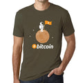 Men’s Graphic T-Shirt Bitcoin Astronaut HODL BTC Military Green Gift Idea