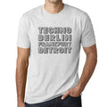 Men’s Graphic T-Shirt Techno Berlin, Frankfurt, Detroit Vintage White Gift Idea