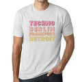 Men’s Graphic T-Shirt Techno Berlin Frankfurt Detroit Party Vintage White Gift Idea