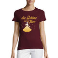 Women’s Short Sleeved T-Shirt Die Schöne und das Bier Burgundy