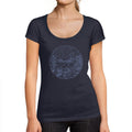 ULTRABASIC - Graphic Printed Women's River Mountain and Forest T-Shirt French Navy