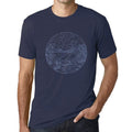 ULTRABASIC - Graphic Printed Men's River Mountain and Forest T-Shirt French Navy