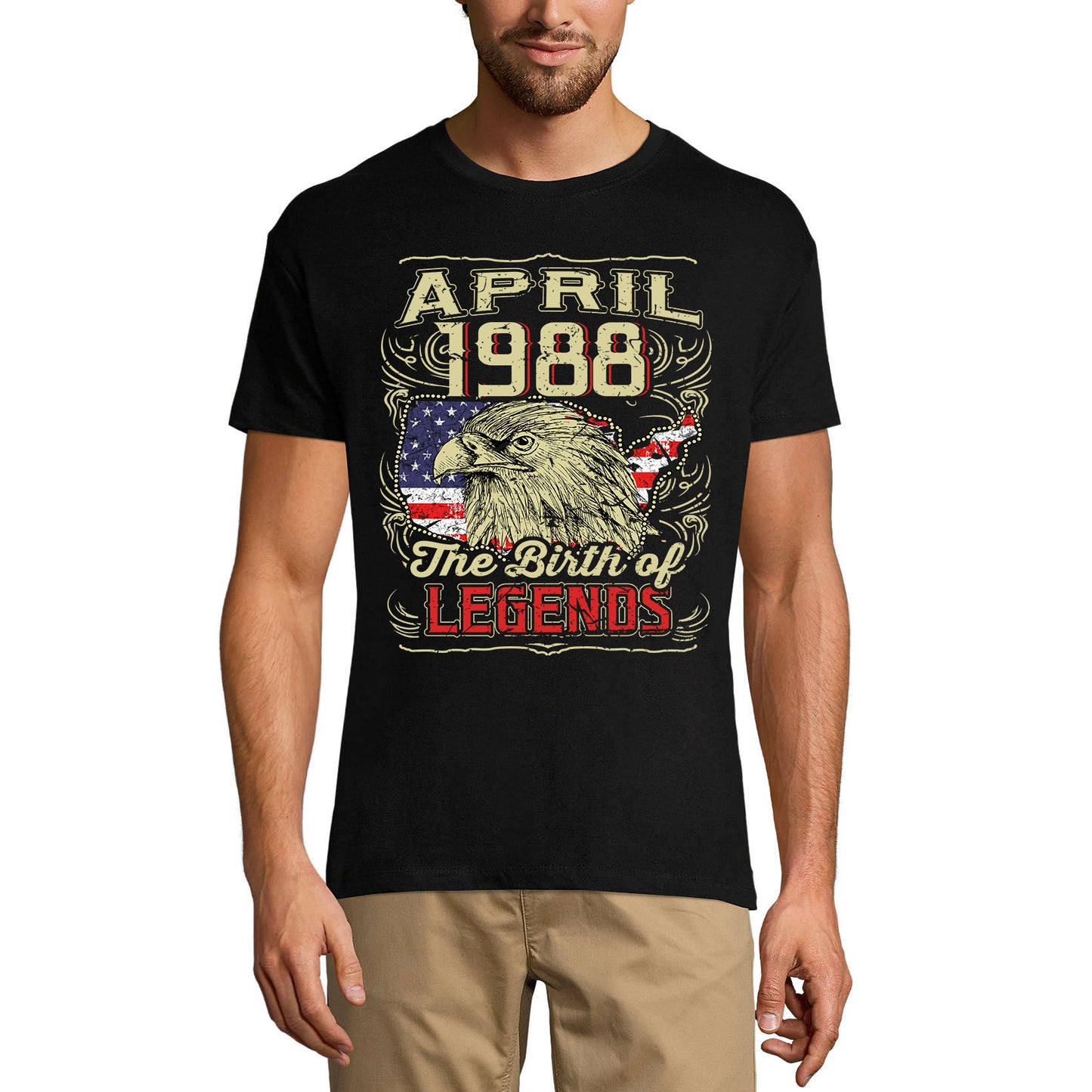 ULTRABASIC Men's T-Shirt Vintage April 1988 Birth of the Legends - Eagle 32nd Birthday Tee Shirt