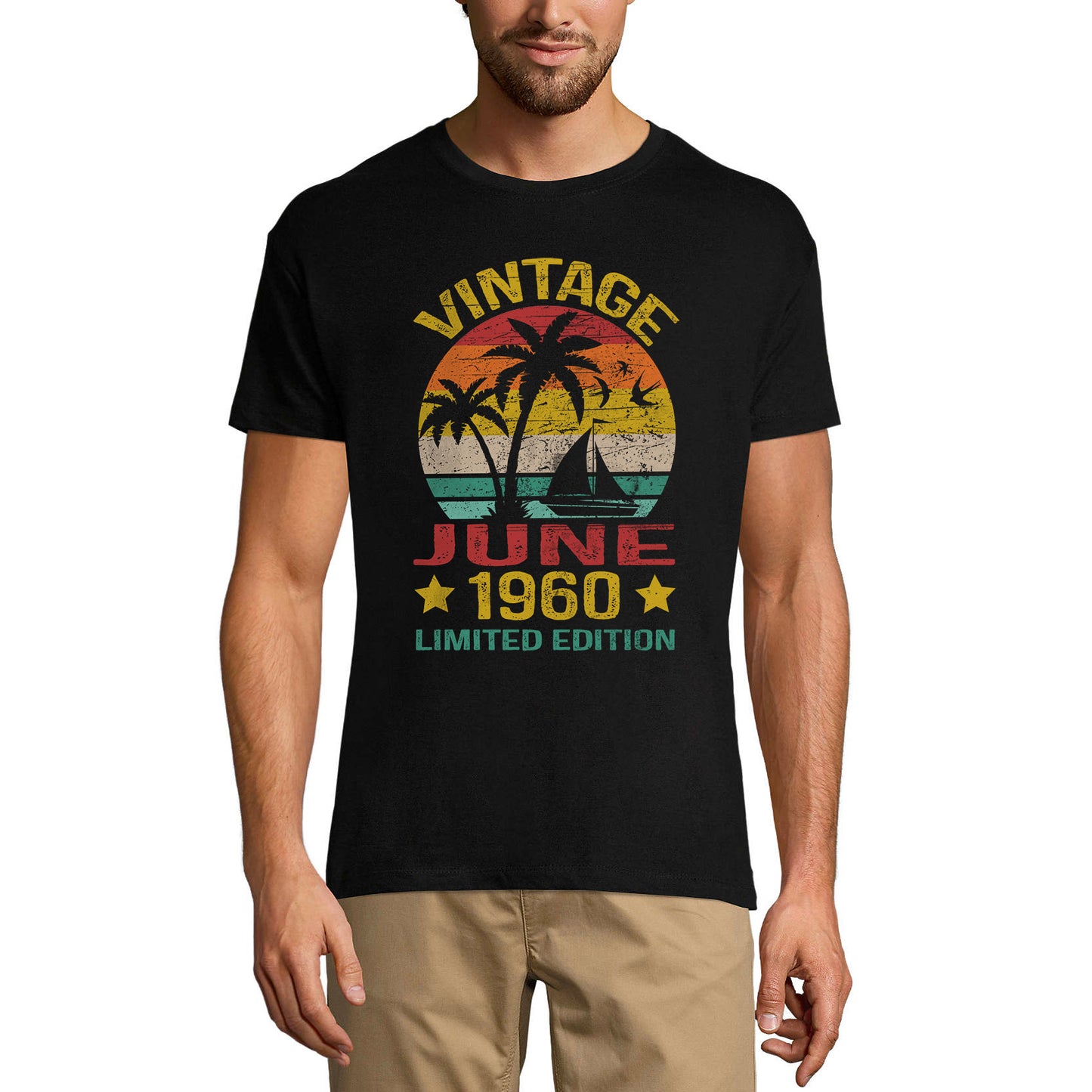 ULTRABASIC Men's T-Shirt Vintage June 1960 - Retro Sunset 60th Birthday Gift Tee Shirt