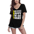 ULTRABASIC Women's T-Shirt Vintage So Happy I'm 80 Today - Funny 80th Birthday Gift Tee Shirt