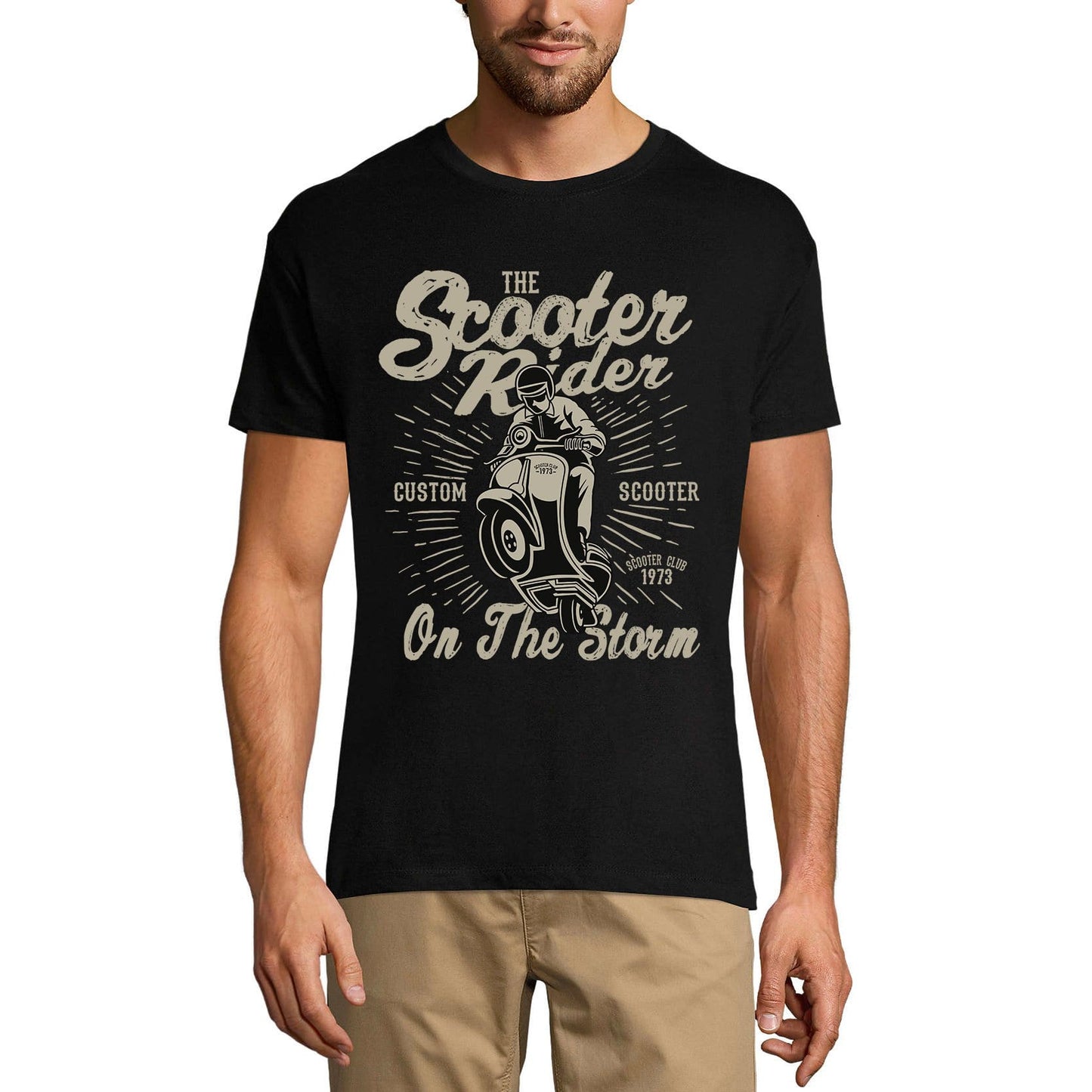 ULTRABASIC Men's T-Shirt Scooter Rider On the Storm - Vintage Motorcycle Tee Shirt