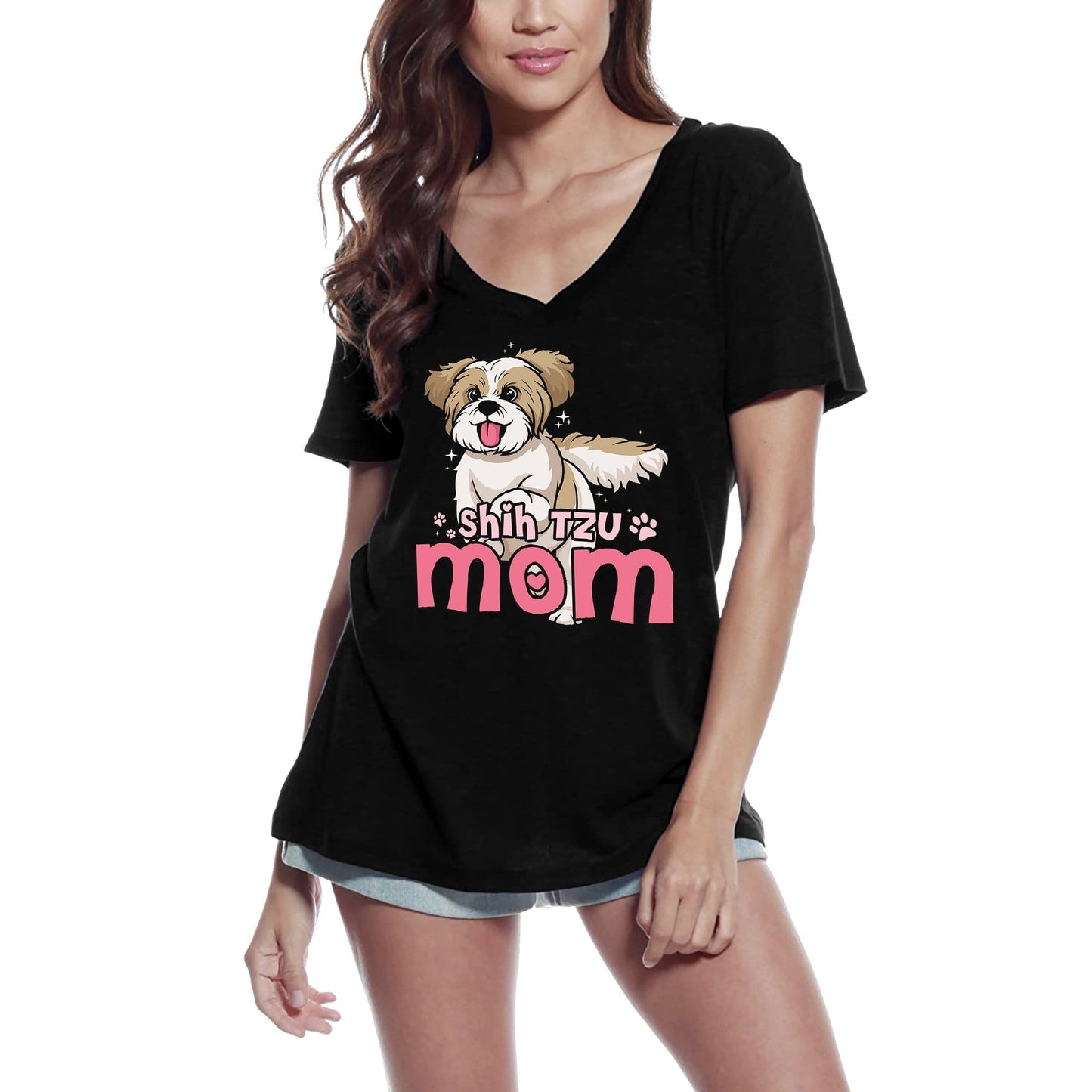 T-Shirt femme ULTRABASIC Shih Tzu maman-T-Shirt drôle chien