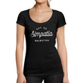 ULTRABASIC - Women's Low-Cut Round Neck T-Shirt I'm Selective Sympathy T-Shirt Printed Deep Black