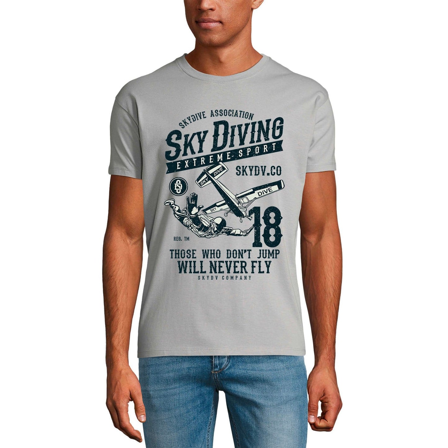 ULTRABASIC Men's T-Shirt Sky Diving Extreme Sports - Quotes Sky Dive Tee Shirt