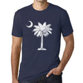 Graphic Men's South Carolina Flag T-Shirt White Print Tee French Navy