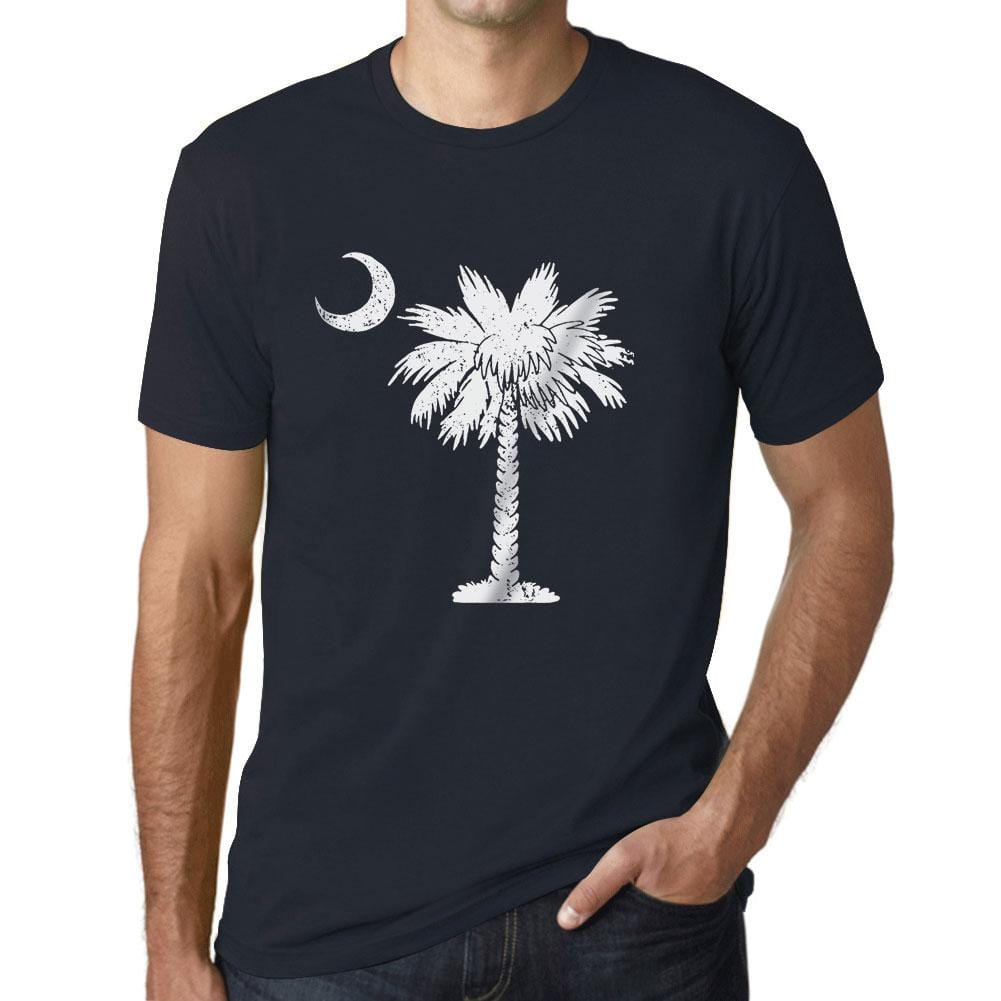 Graphic Men's South Carolina Flag T-Shirt White Print Tee Navy - Ultrabasic