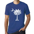Graphic Men's South Carolina Flag T-Shirt White Print Tee Royal Blue