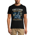 ULTRABASIC Men's Graphic T-Shirt Start Strong Finish Stronger 1984 - Motivational Quote