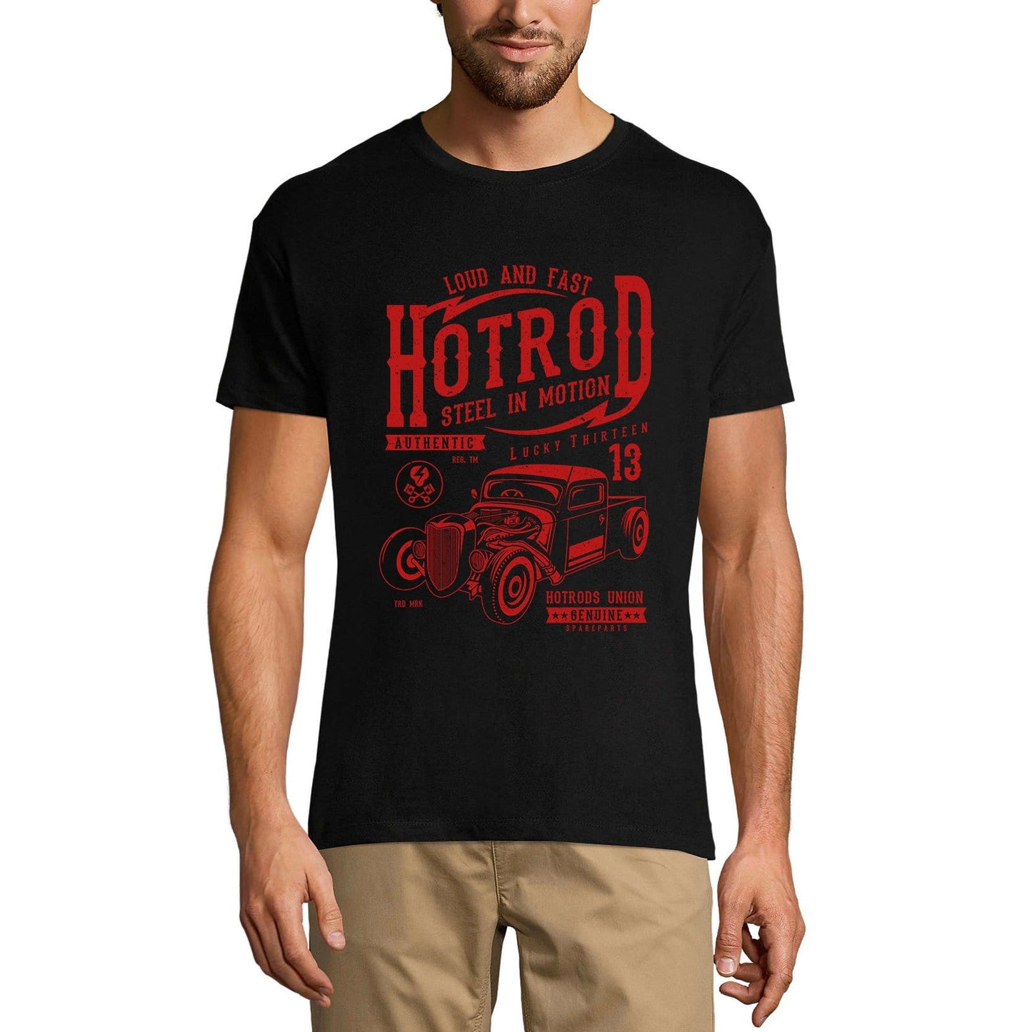 ULTRABASIC Men's T-Shirt Loud and Fast Hotrod - Steel in Motion 13 Tee Shirt