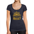 ULTRABASIC - Graphic Women's Sunshine and Whiskey Printed Tee Lemon Letter French Navy